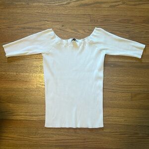 White stretchy ribbed shirt